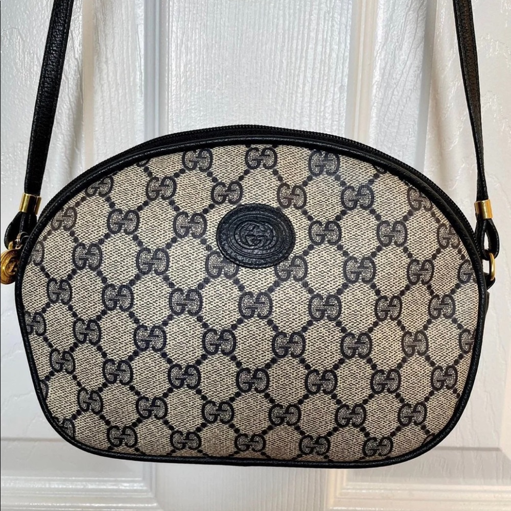 Authentic Gucci Navy Leather with Canvas